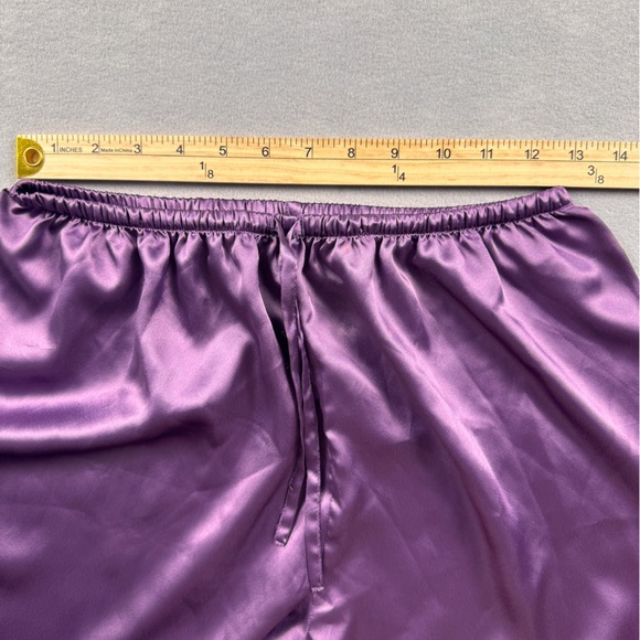 Victoria’s Secret Satin Pajama Set Womens L 2PC Purple Shiny Sleep Lounge - Picture 7 of 7
